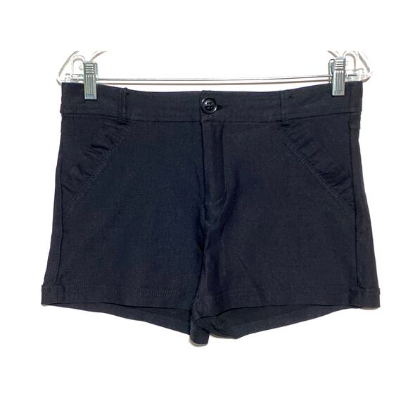 Ci Sono Black Shorts Womens M Dressy Dinner Stretch Pockets Flat Front Rayon - Picture 1 of 8